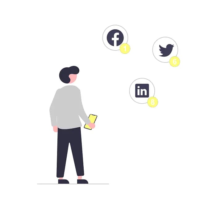 Social media notifications illustration.